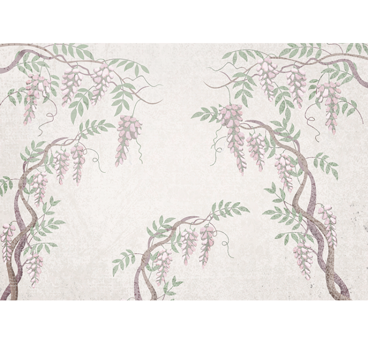 Mural de flores delicadas enredaderas florales - TenVinilo