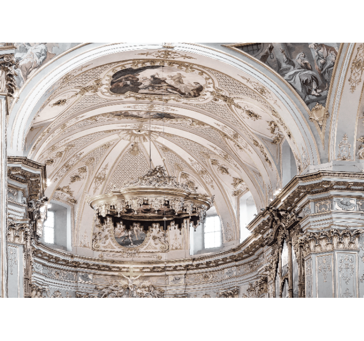 Mural arte clásico diseño de techo ornamentado - TenVinilo