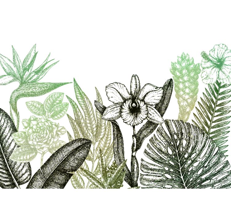 Mural de flores diseño floral botánico - TenVinilo