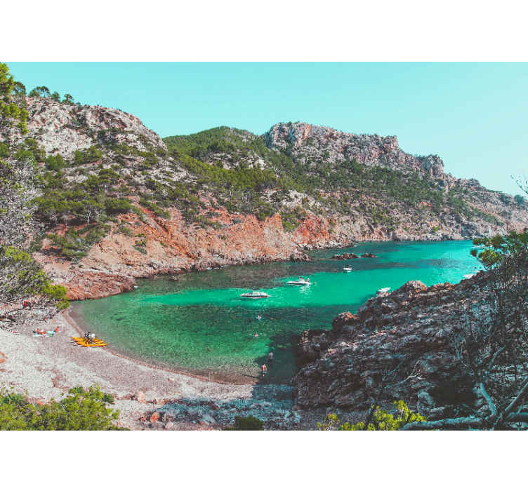Mural de paisajes vista de la bahía junto al mar - TenVinilo