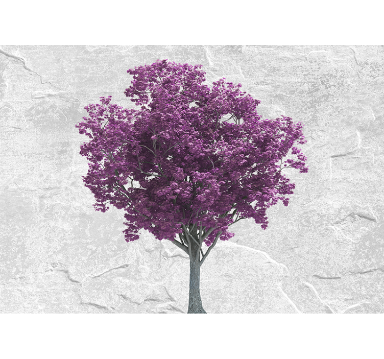Mural de flores pétalos de árbol morado - TenVinilo