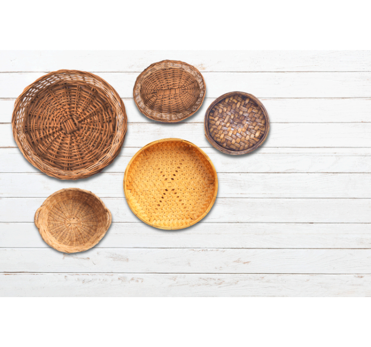 Mural de texturas patrones de cestas tejidas - TenVinilo