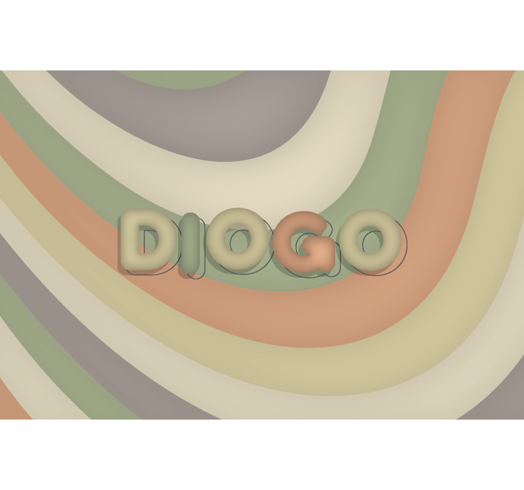 Mural infantil rayas curvas con nombre - TenVinilo