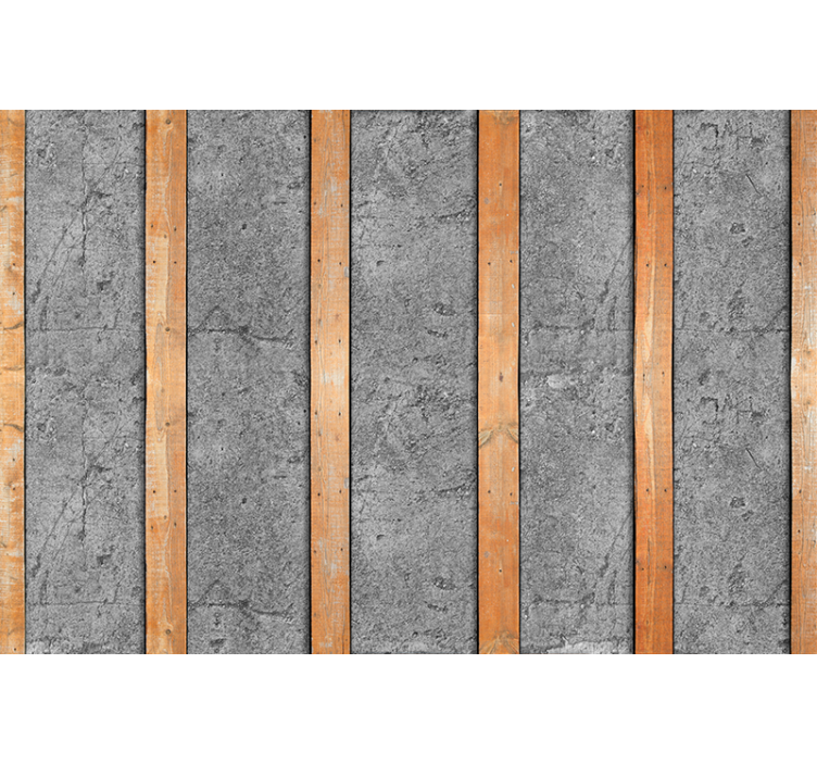 Fotomural madera tablas de madera en concreto - TenVinilo