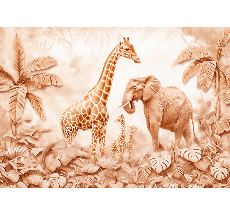 Papel mural terracota sabana abstracta - TenVinilo