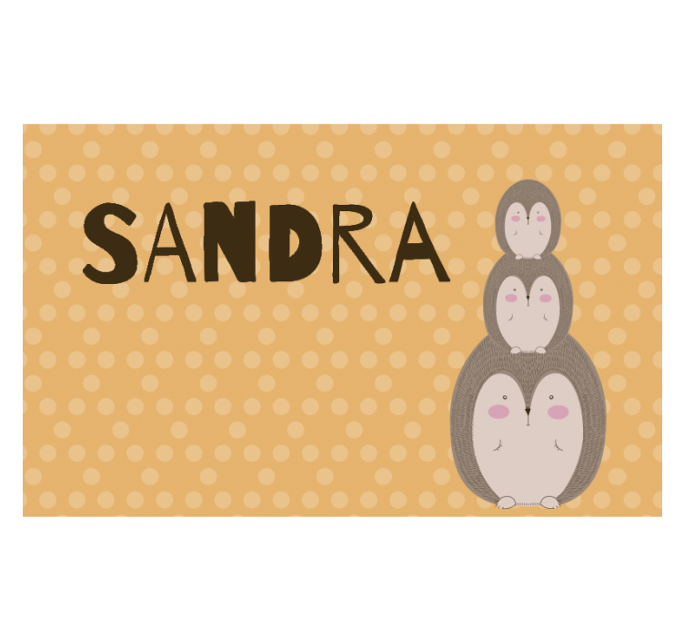 Fotomural infantil con nombre y erizos - TenVinilo