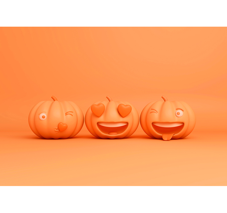 Fotomural Halloween emojis calabazas - TenVinilo