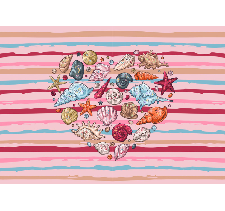 Fotomural animales marinos formando corazón - TenVinilo