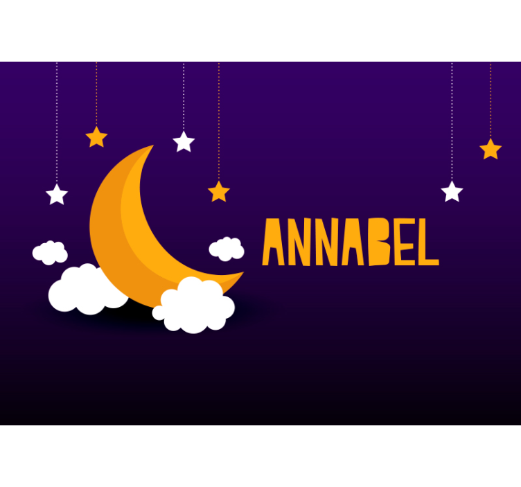 Fotomural infantil cielo nocturno con nombre - TenVinilo
