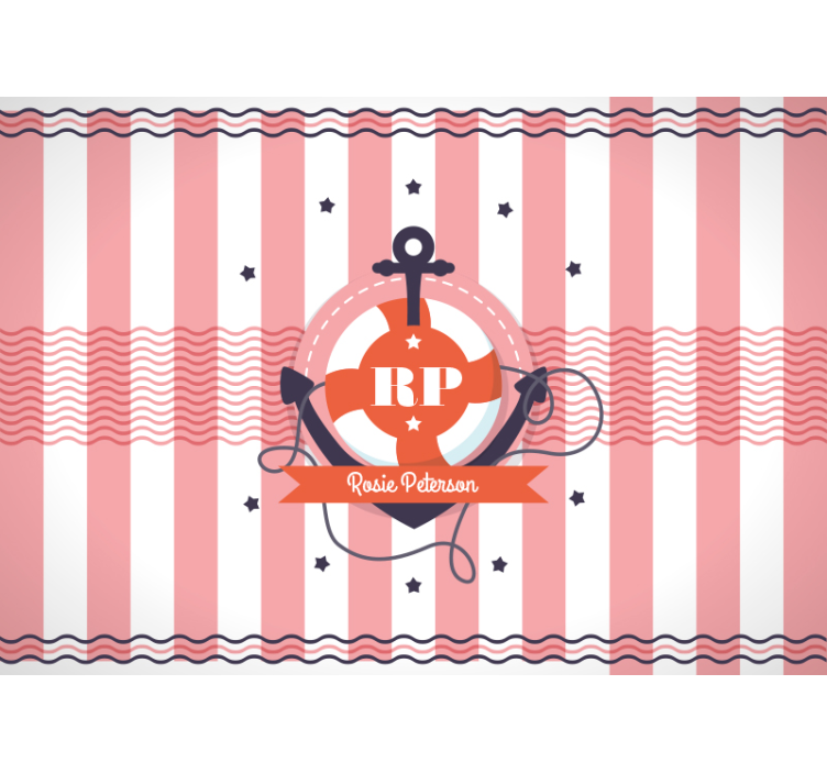 Fotomural Diseño geométrico azul marino y rosa - TenVinilo