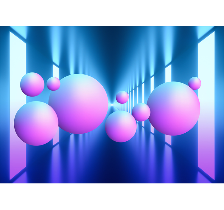 Fotomural 3D bolas flotantes melodías bri - TenVinilo