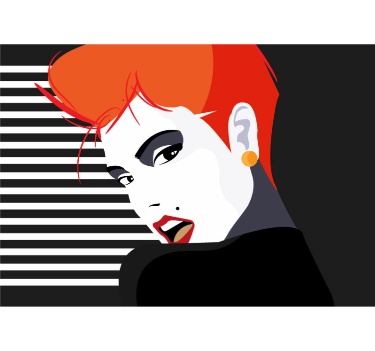 Mural de arte detalle de retrato elegante - TenVinilo