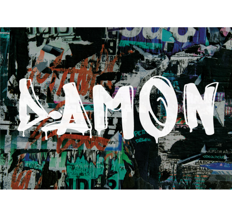 Fotomural juveniles Nombre de estilo urbano personalizado - TenVinilo