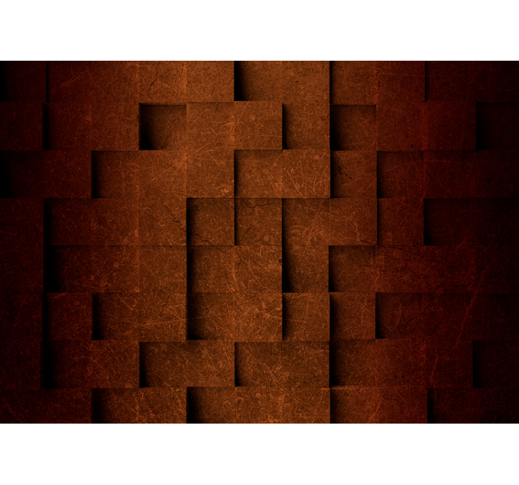 Fotomural 3D Mozaic geométrico marrón - TenVinilo