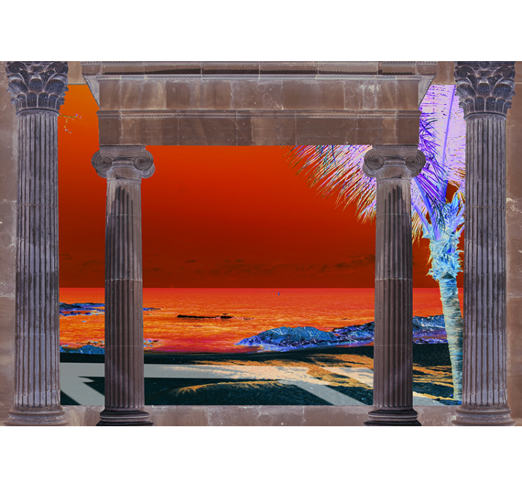 Mural de paisajes vista costera tropical - TenVinilo