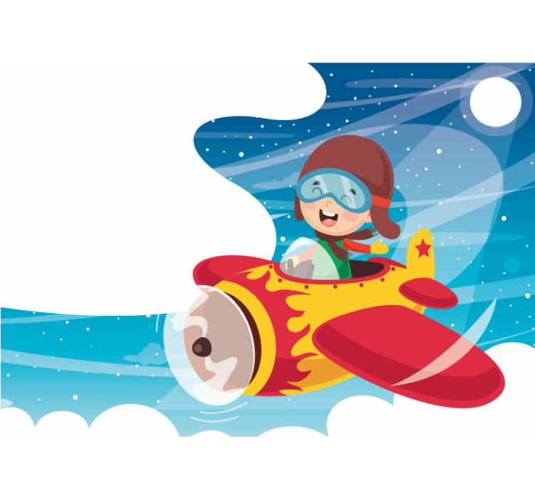 Murales infantiles Dibujo con aviadores - TenVinilo