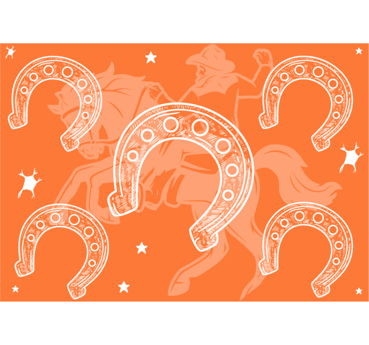 Fotomural vintage naranja herradura cowboy - TenVinilo