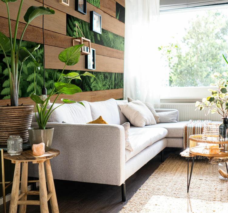 Mural de naturaleza capas de vegetación exuberante - TenVinilo