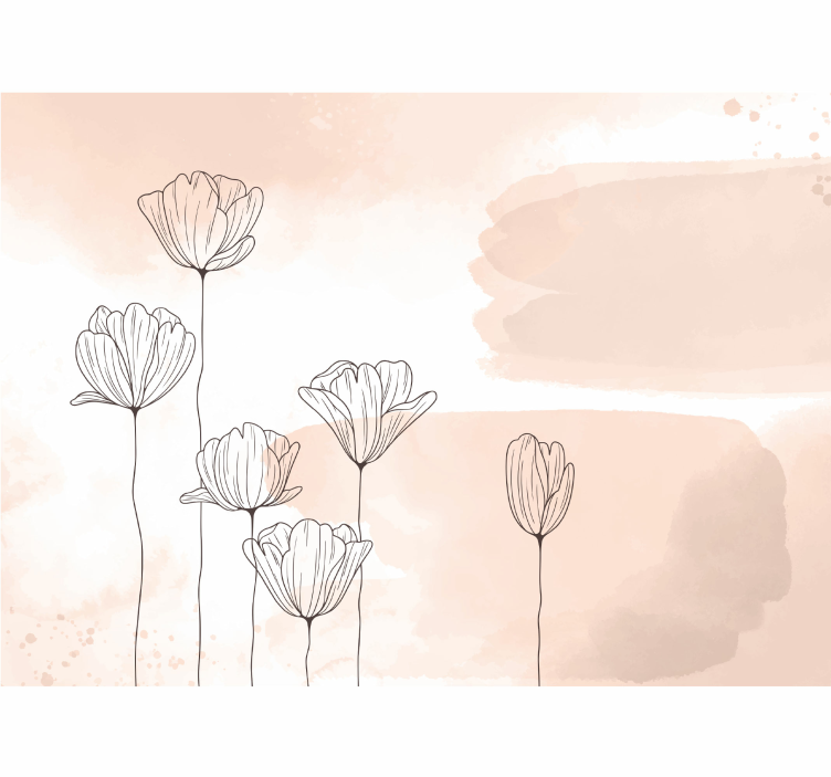 Fotomural flores Línea de flores - TenVinilo