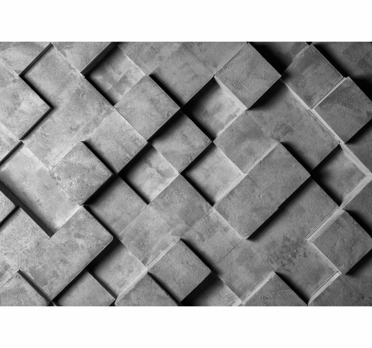 Papel pintado oficina 3D cuadrados negros - TenVinilo