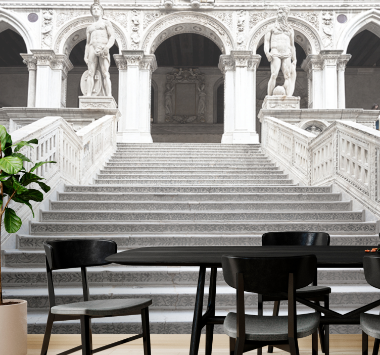 Fotomural 3D Arquitectura de ilusión de escalera - TenVinilo