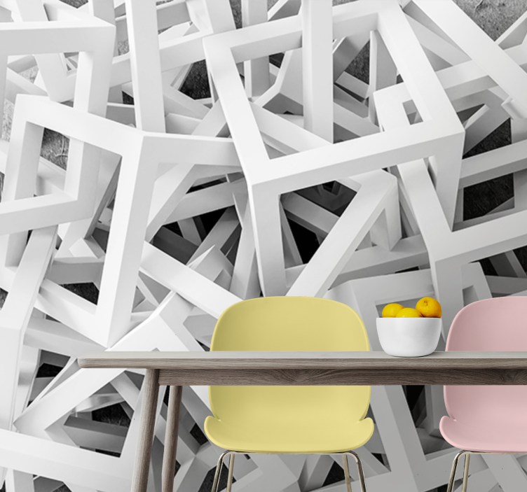 Fotomural 3D Efecto 3d abstracto geométrico - TenVinilo