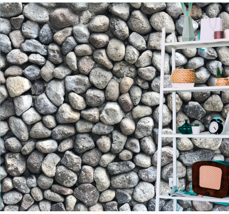 Fotomural 3D Efecto piedras grises ordenadas - TenVinilo