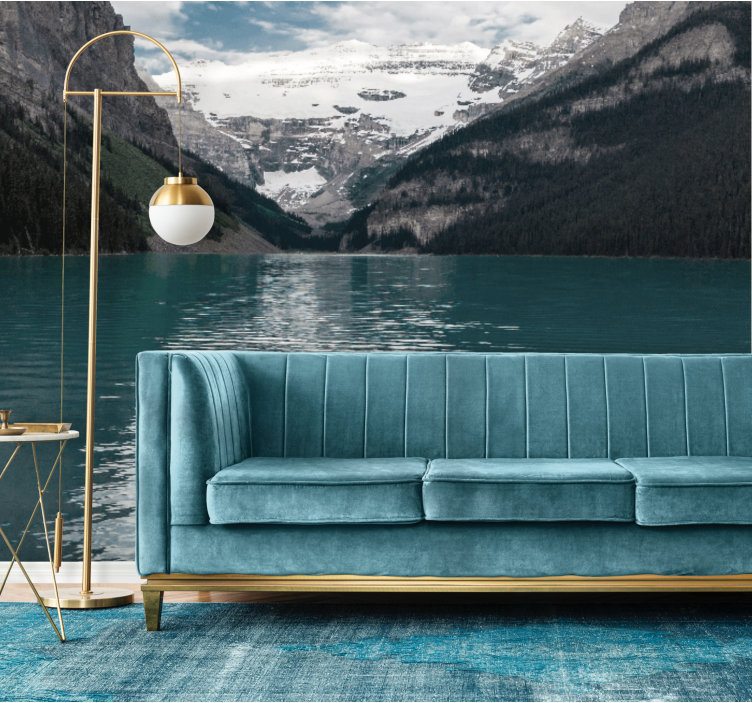 Fotomural 3D Río de paisaje de montaña 3d - TenVinilo