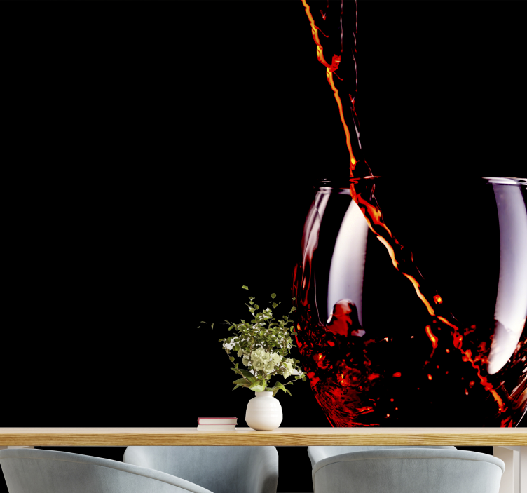 Fotomural 3D Vaso de vino tinto - TenVinilo