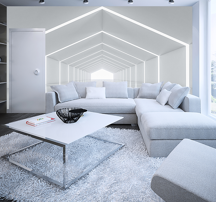 Fotomural 3D túnel de arcos - TenVinilo