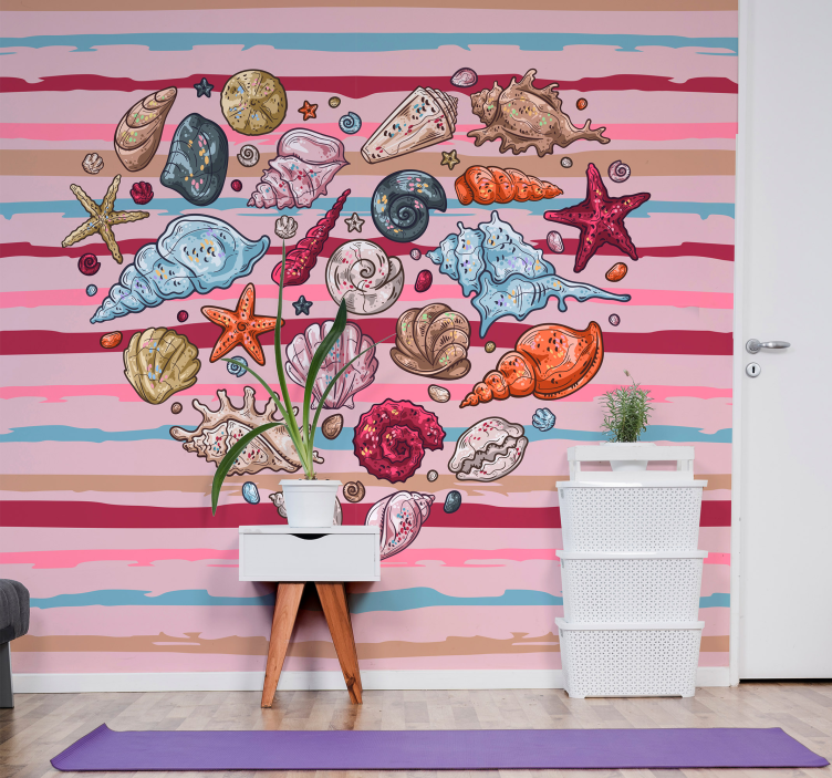 Fotomural animales marinos formando corazón - TenVinilo