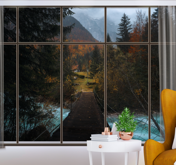 Fotomural de arboles Ventana con vista al bosque - TenVinilo