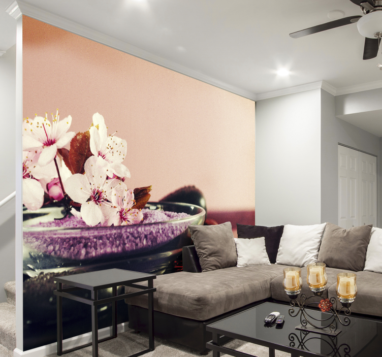 Fotomural flores zen paisaje salon dormitorio - TenVinilo