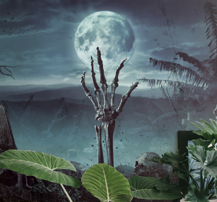 Fotomural Halloween cementerio de noche - TenVinilo