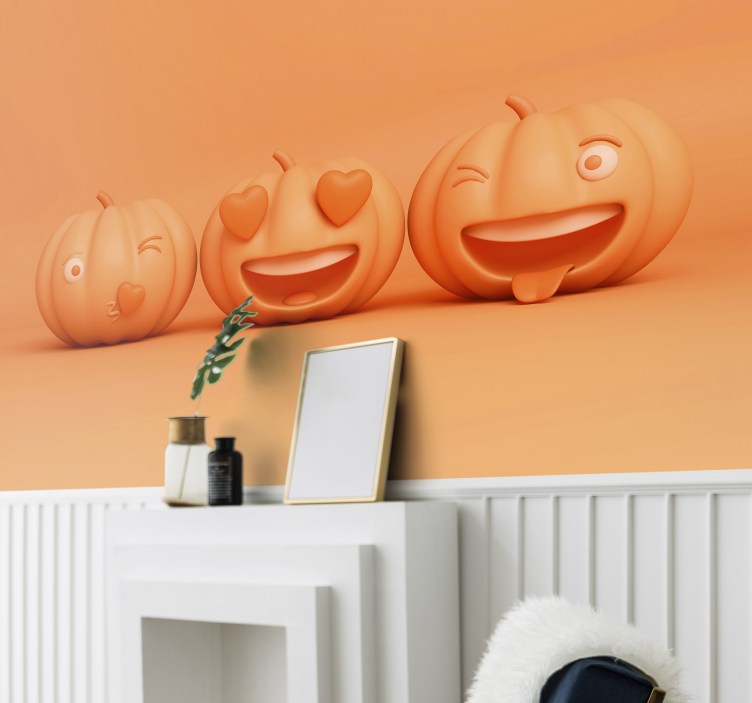 Fotomural Halloween emojis calabazas - TenVinilo