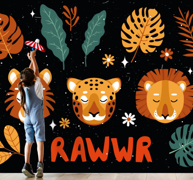 Mural infantil Feliz selva colorida - TenVinilo