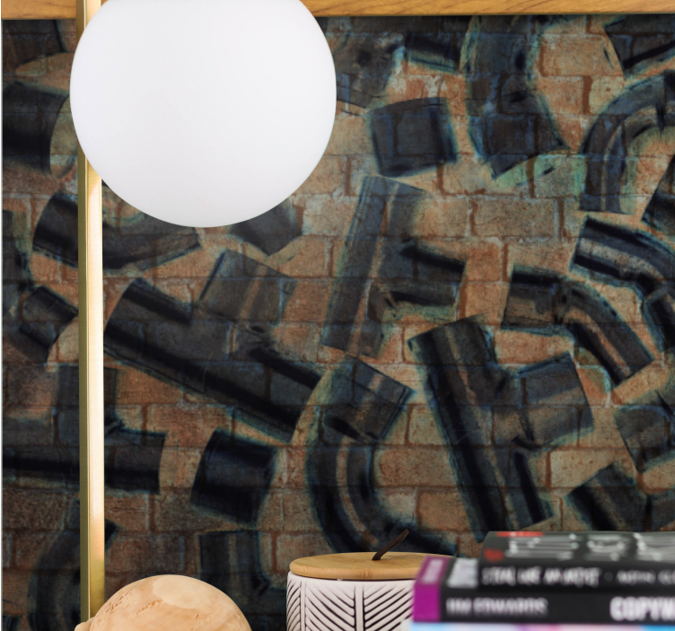 Fotomural imitación ladrillo Patrón de ladrillos y tuberías indus - TenVinilo