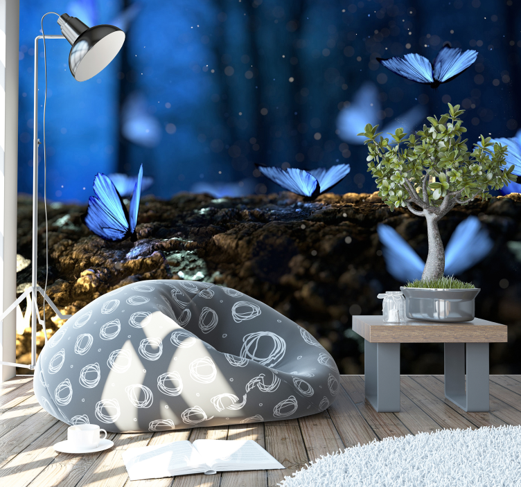 Fotomural pared mariposa azul - TenVinilo