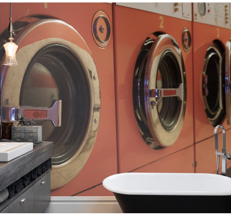 Fotomural baño Lavandería lavadoras realistas - TenVinilo