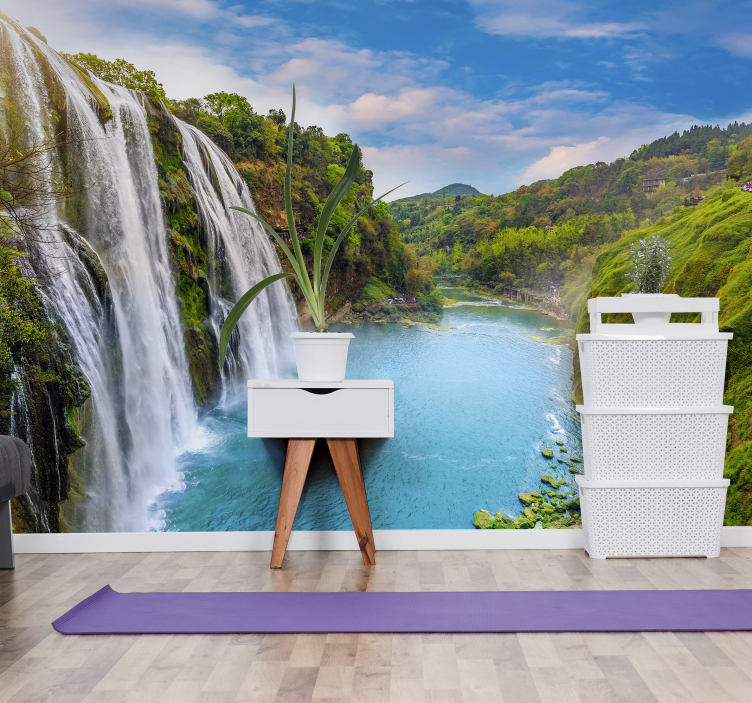 Fotomural pared de cascada de río - TenVinilo