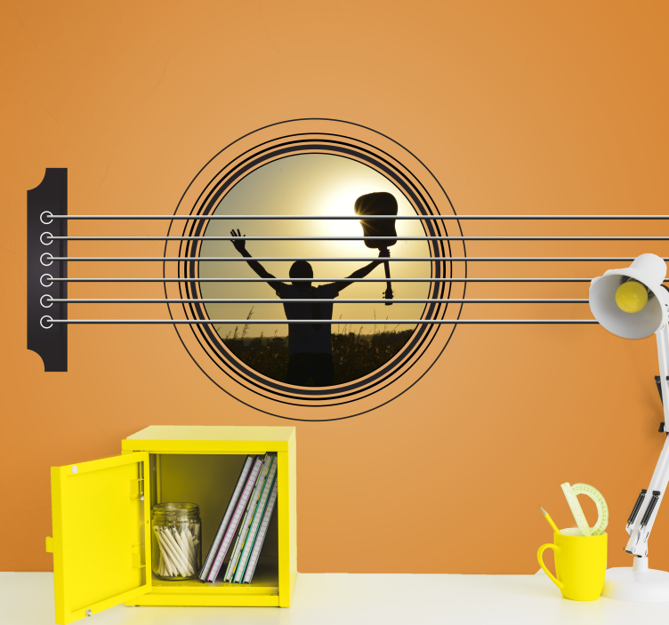 Fotomural personalizable de guitarra con foto - TenVinilo