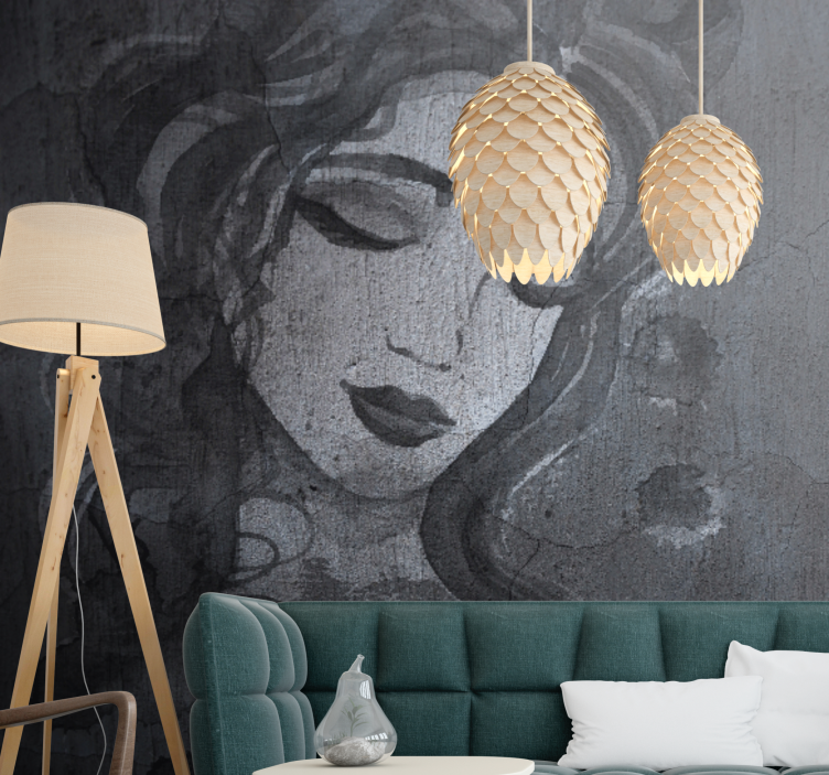 Mural para salón Figuras de salpicaduras en blanco y negro - TenVinilo
