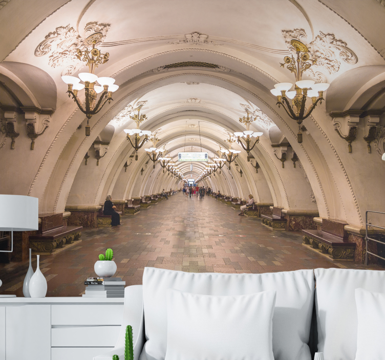 Fotomural ciudad Estación de metro de moscú - TenVinilo