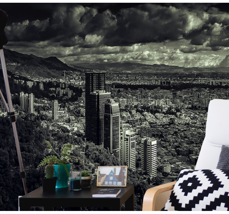 Fotomural ciudad Vistas a la ciudad de bogota en down - TenVinilo