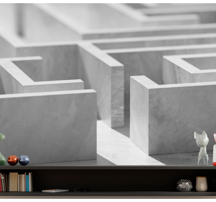 Mural abstracto detalles de estructura de laberinto - TenVinilo