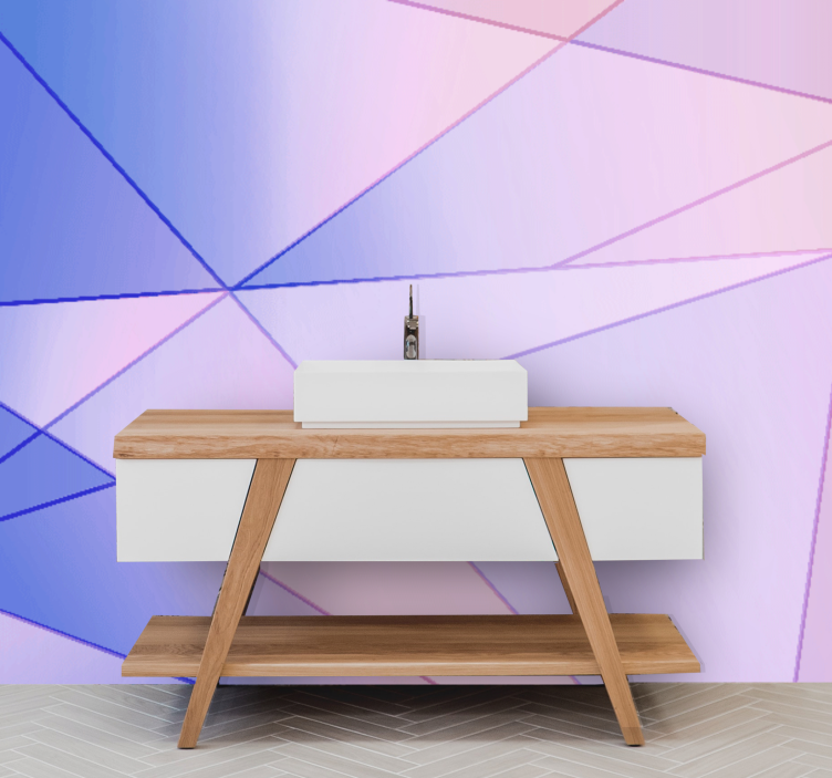 Mural abstracto juego de colores geométricos - TenVinilo