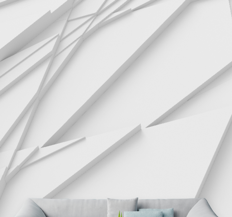 Mural abstracto patrones geométricos en capas - TenVinilo