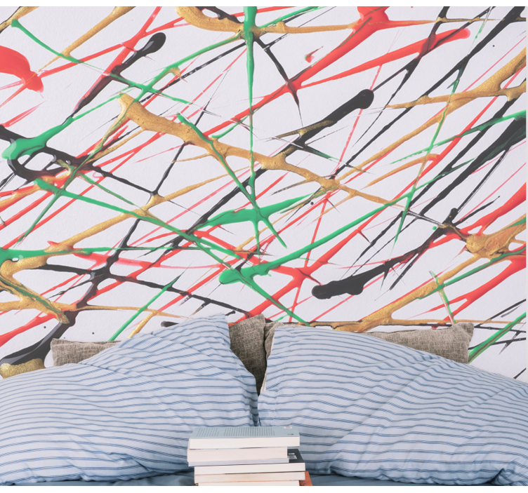 Mural abstracto trazos de pincel energéticos - TenVinilo