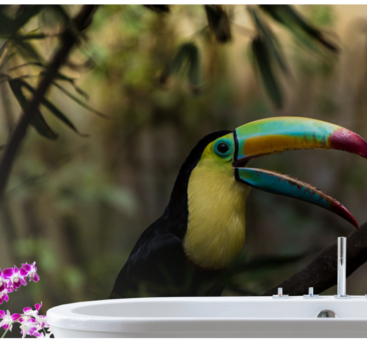 Fotomural animale Tucan en la jungla - TenVinilo