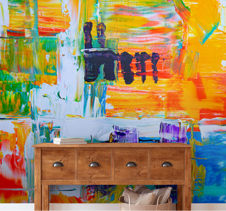 Fotomural arte urbano Pintura de varios colores en la pared - TenVinilo